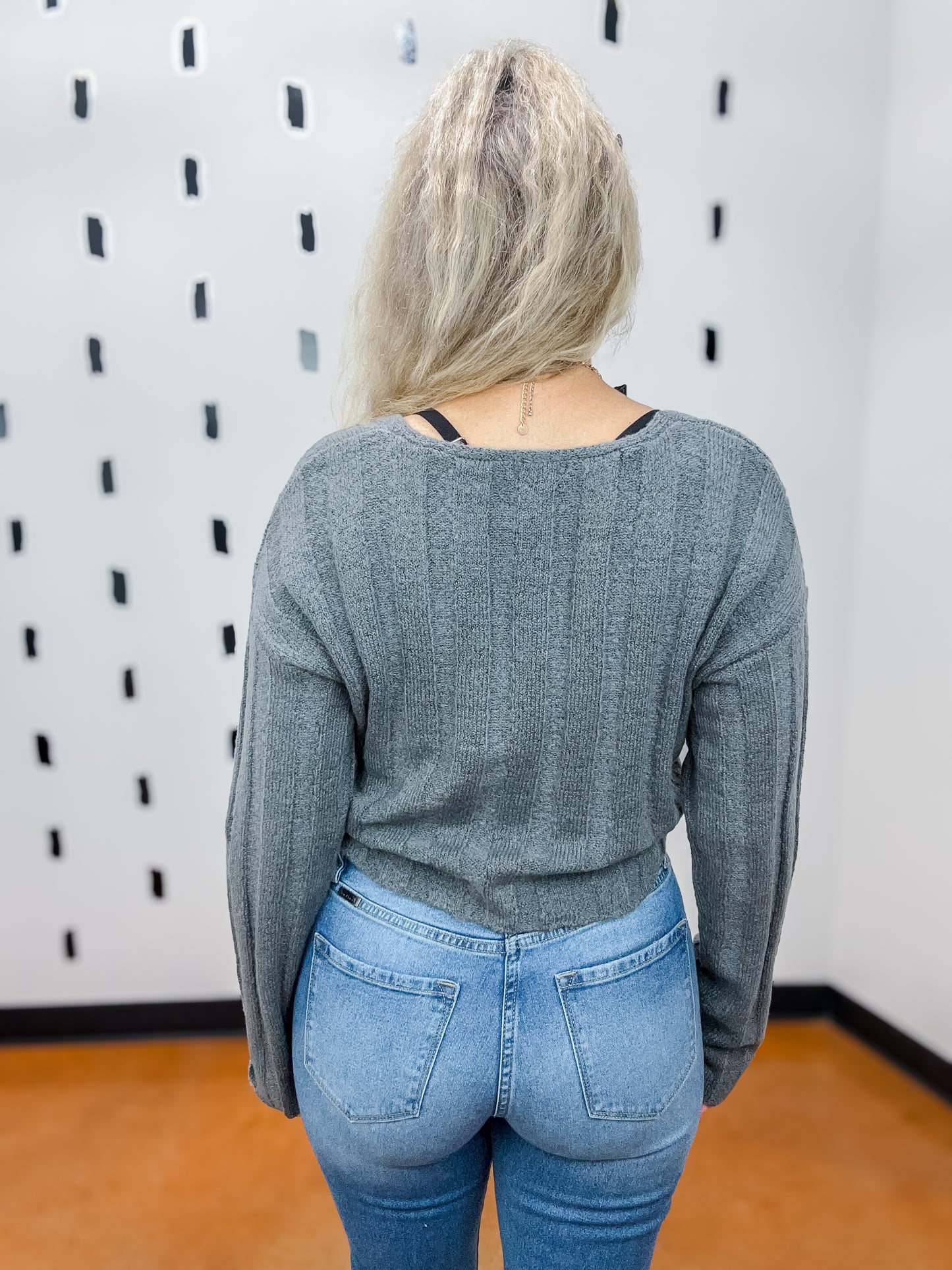 Charcoal Cropped Sweater