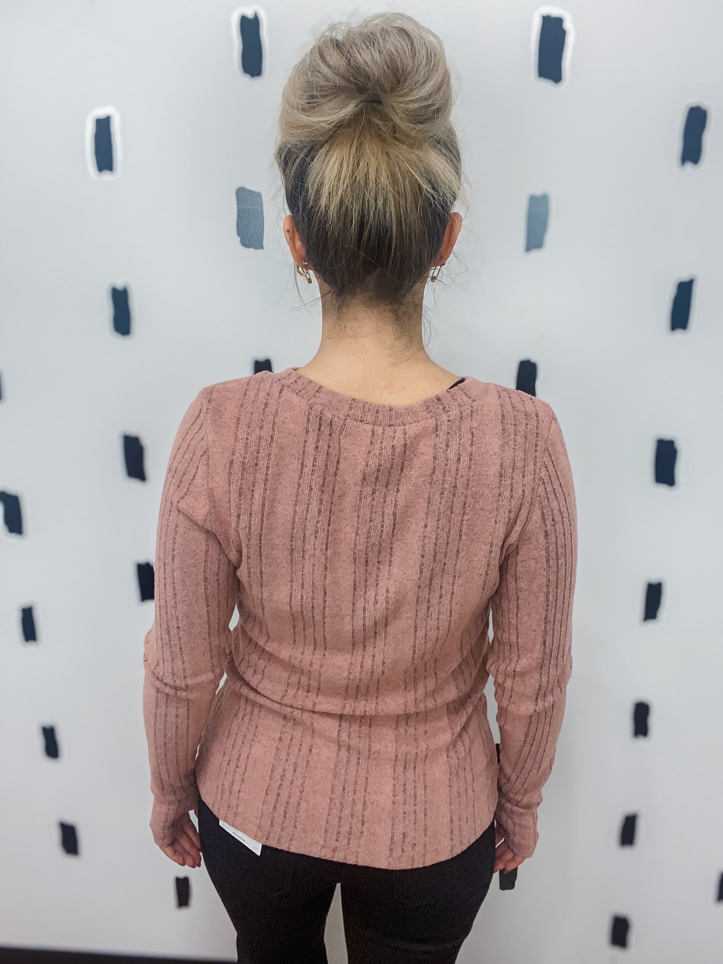 Rose Round Neck Long Sleeve Top